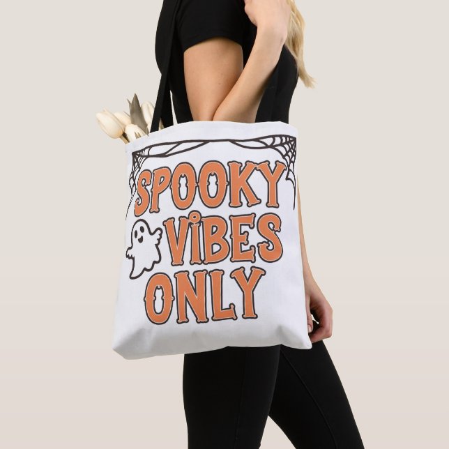 Spooky Season Quotes Tote Bag (Close Up)