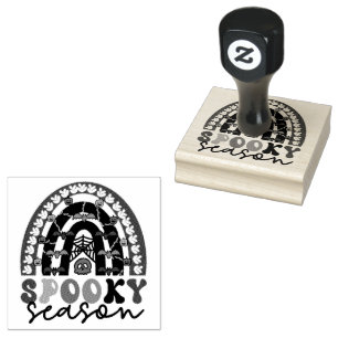Spooky Season Rainbow Halloween Spooky Rubber Stamp
