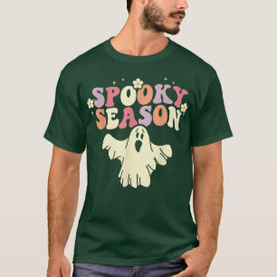 Spooky Season Retro Groovy Halloween Ghost Costume T-Shirt