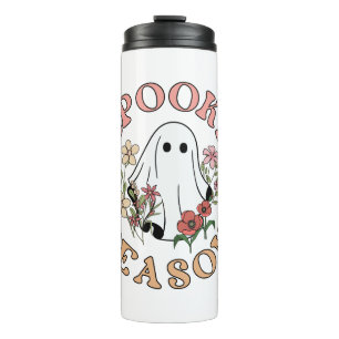 Spooky Season Retro Halloween Groovy Ghost Thermal Tumbler