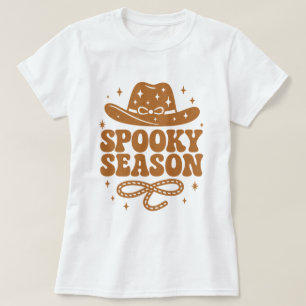 Spooky Season Retro Western Cowboy Hat Halloween T-Shirt