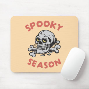 Spooky Season Scary Skull Halloween  Mouse Pad