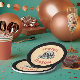 Spooky Season Scary Skull Halloween Paper Plate