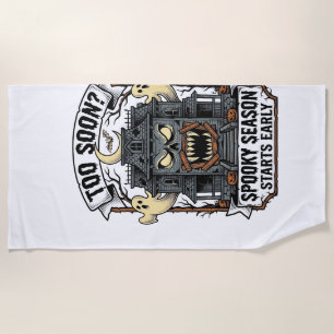 Spooky Season Shirt Vintage Engraving Halloween De Beach Towel