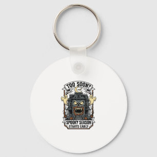 Spooky Season Shirt Vintage Engraving Halloween De Key Ring
