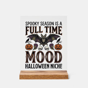 Spooky Season Shirt Vintage Engraving Halloween Gr Acrylic Sign