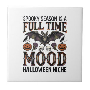 Spooky Season Shirt Vintage Engraving Halloween Gr Tile