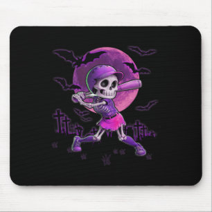 Spooky Season Softll Halloween Skeleton Girl Mouse Pad