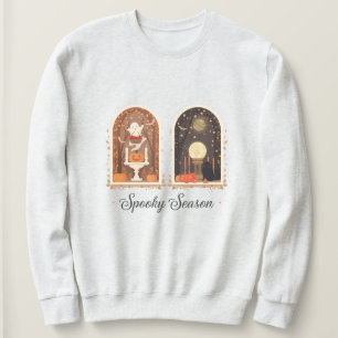 Spooky Season Sweatshirt   Cute Ghost & Pumpkin 