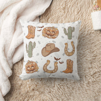 Spooky Season Throw Pillow, Halloween Pumpkin Deco Cushion
