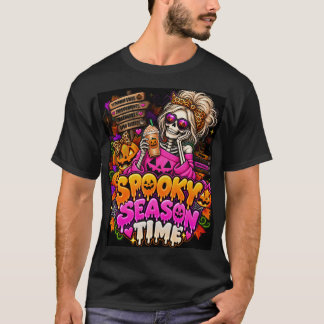 Spooky Season Time Skeleton Halloween T-Shirt