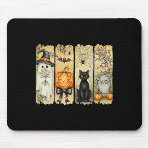 Spooky Season Vintage Halloween Ghost Pumpkin Coqu Mouse Pad