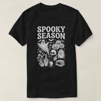 Spooky Season Vintage Halloween Ghost Skull Gothic T-Shirt