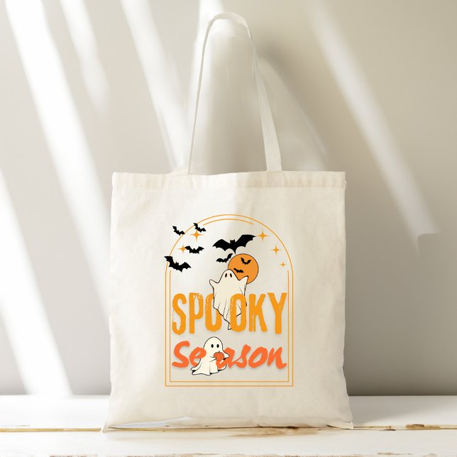 Spooky season vintage retro Halloween gifts  Tote Bag (Spooky season vintage retro Halloween arch cute ghosts pumpkin Tote Bag Halloween  gifts for her )