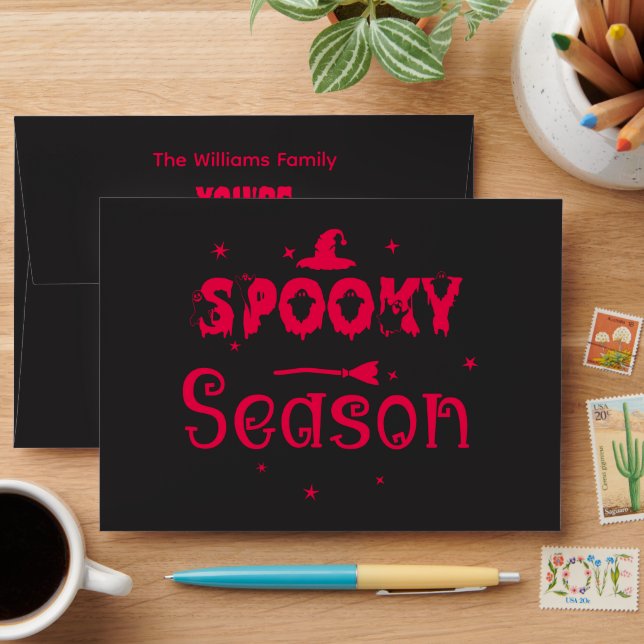 Spooky Season Witch Hat Halloween Envelope (Desk)