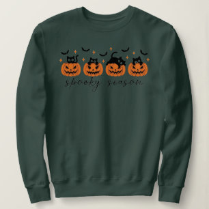 Spooky season with dark cat helloween sweatshirt