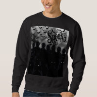 Spooky Shadow Crowd Halloween Flying Bats Graphic