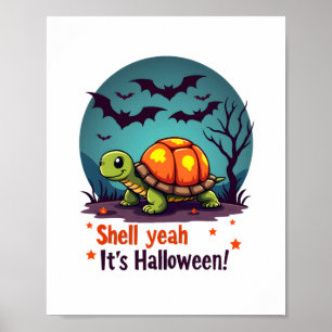 Spooky Shell Surprise Turtle Poster