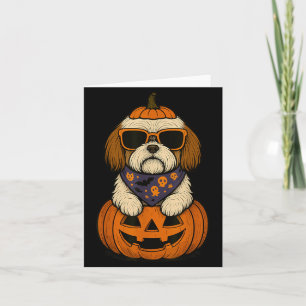 Spooky Shih Tzu Pumpkin Halloween Dog Lover Card