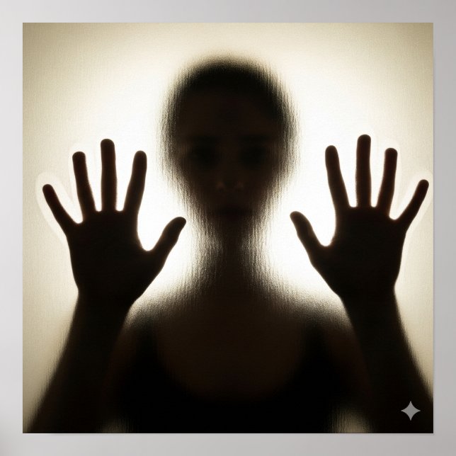 Spooky Silhouette on Glass Poster (Front)