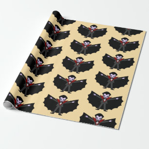 Spooky Silly funny Cartoon Dracula Vampire Wrapping Paper