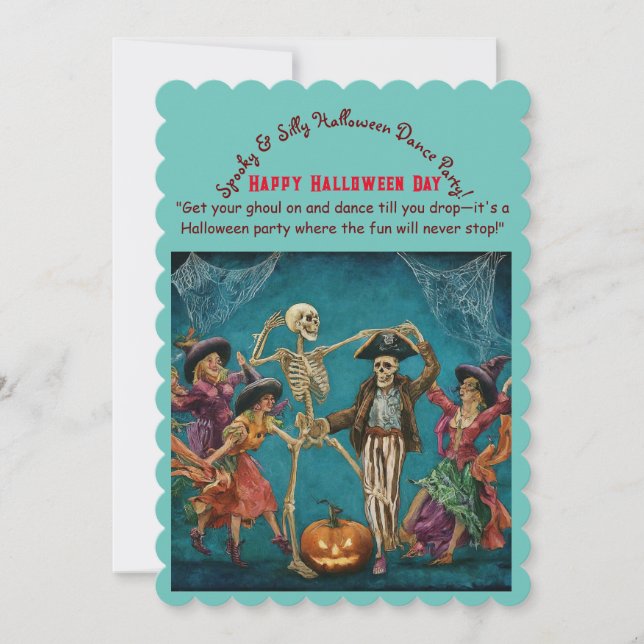 Spooky & Silly Halloween Kid's Dance Party Invitation (Front)