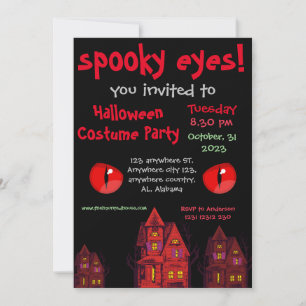 Spooky   Simple halloween Adult party invitation