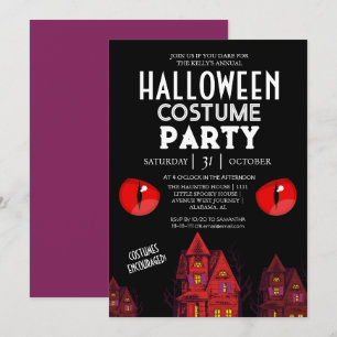 Spooky Simple halloween Adult party invitation