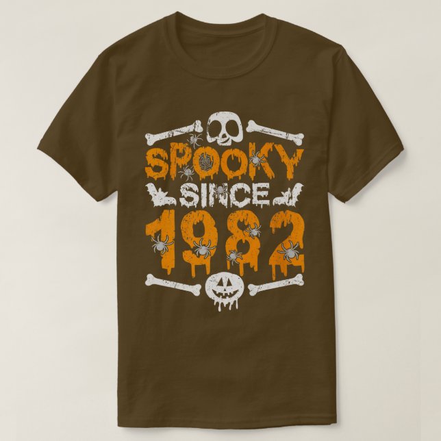 Spooky Since 1982 Scary Skeleton 40th Birthday Hal T-Shirt (Design Front)