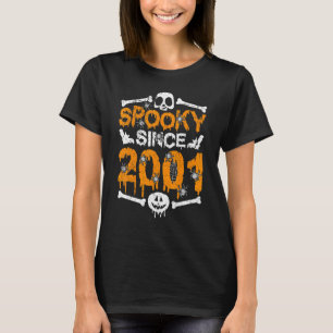 Spooky Since 2001 Scary Skeleton 21th Birthday Hal T-Shirt