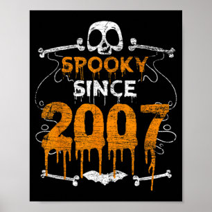 Spooky Since 2007 Halloween Bday Gifts 15th Poster