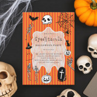 Spooky Skeleton Black Cat Bat Halloween Party