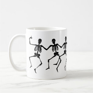Spooky Skeleton Black & White Halloween Coffee Mug