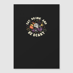 Spooky Skeleton Celebrating Halloween Eat Drink An