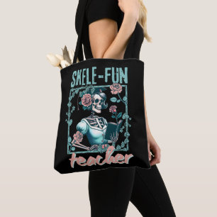 Spooky Skeleton Elementary School Teacher Tote Bag