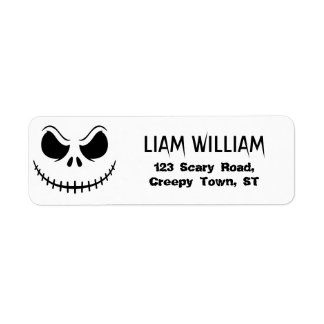 Spooky Skeleton Face Halloween Return Address