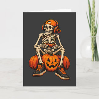 Spooky Skeleton Gaming Halloween Controller Boys Card