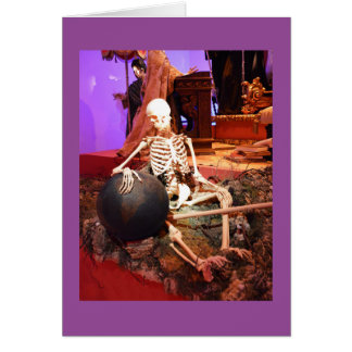 Spooky skeleton Halloween card