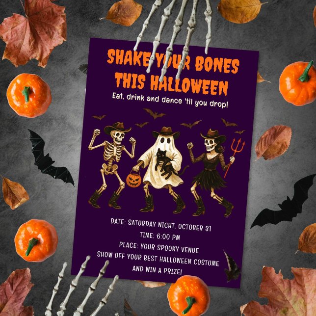 Spooky Skeleton Halloween Invitation (Creator Uploaded)