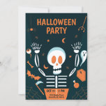 Spooky Skeleton Halloween Party Invitation<br><div class="desc">Spooky Skeleton Halloween Party Invitation. This cute design is perfect for a Halloween or costume party and features cute Halloween design elements. This simple Halloween invitation can be personalised with your own custom party details.</div>
