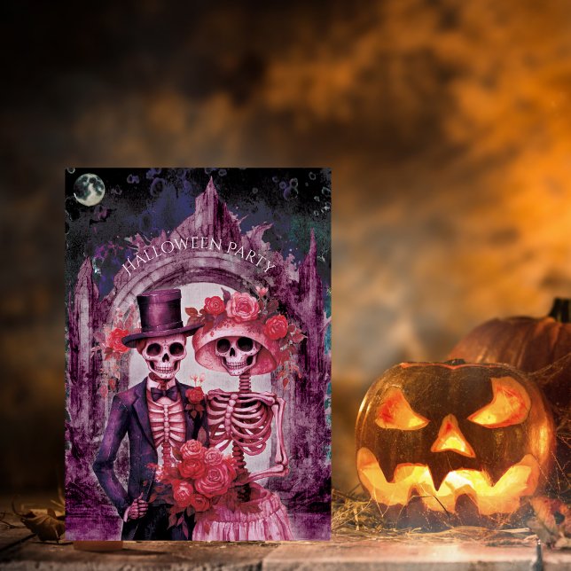 Spooky Skeleton Halloween Party Invitation (Halloween Party Invitation)