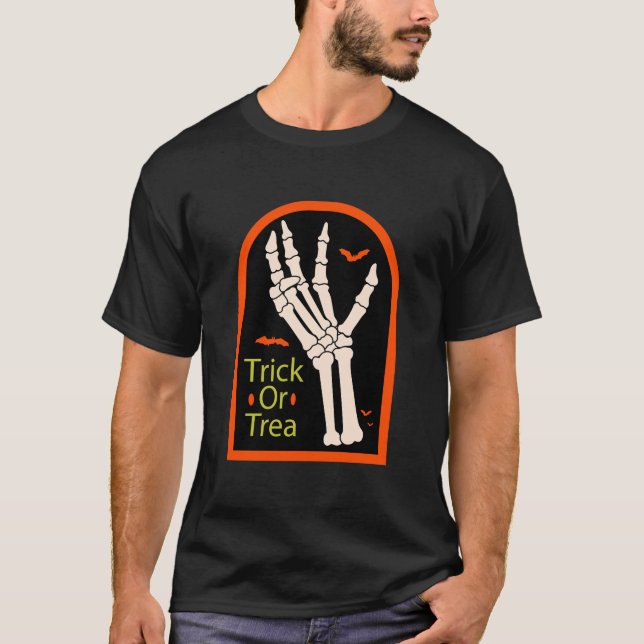 Spooky Skeleton Hand Halloween T-Shirt (Front)