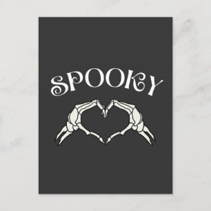 Spooky Skeleton Hand Heart - Unique Halloween Love Postcard