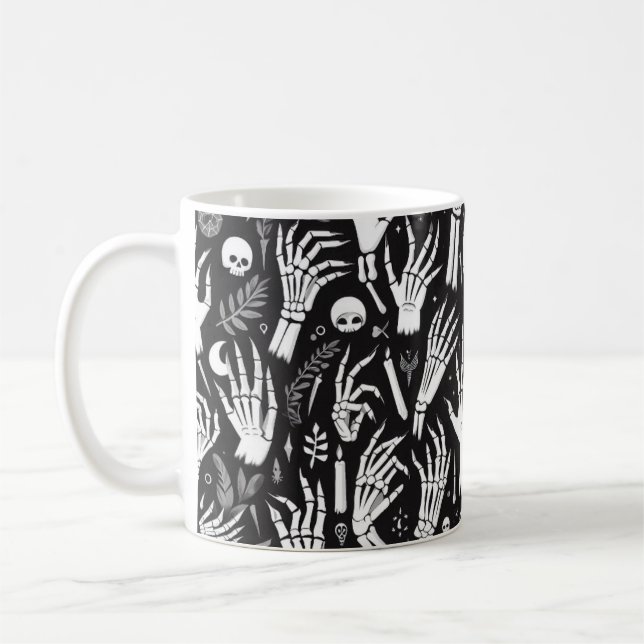 Spooky Skeleton Hands Mug (Left)