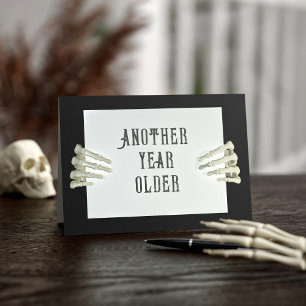 Spooky Skeleton October Halloween Birthday Card