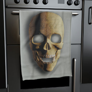Spooky Skeleton Skull Halloween Kitchen Towel