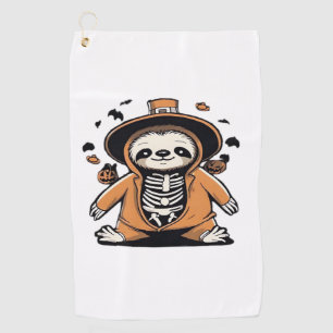 Spooky skeleton sloth trick or treating Classic T- Golf Towel