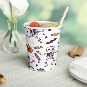 Spooky Skeleton Vibes for Halloween Paper Cups