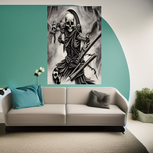Spooky skeleton warrior | AI Art Poster (Creator Uploaded)