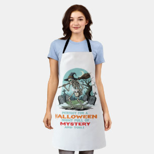 Spooky Skeleton Witch – Halloween Graveyard Advent Apron